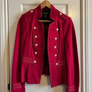 White House Black Market Red Military Style Blazer Size 6